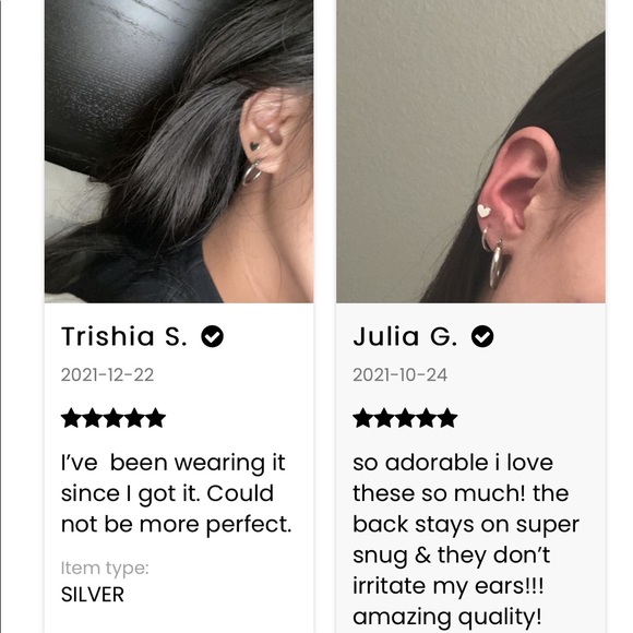 NWT 14k gold plated heart studs - Picture 4 of 8